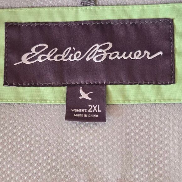Eddie Bauer Womens WeatherEdge Hooded Rain Jacket Light Green 2XL - Picture 2 of 12